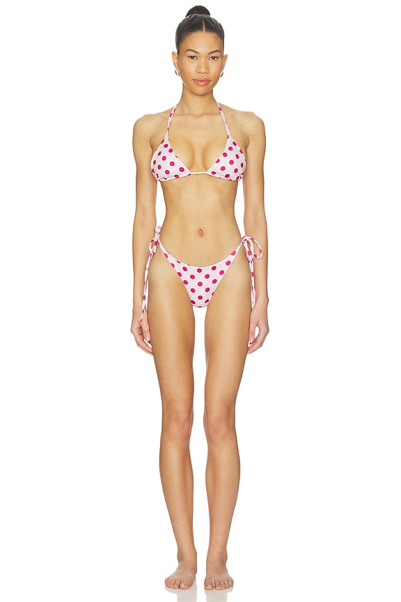 view 1 of 3 The Belle Bikini Set in Red & White Dot