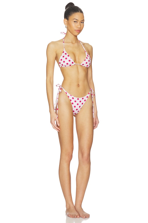 view 2 of 3 The Belle Bikini Set in Red & White Dot