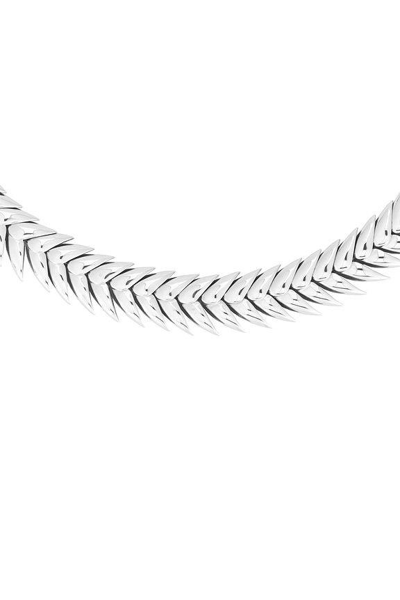 view 2 of 4 Spikelet Necklace in Rhodium