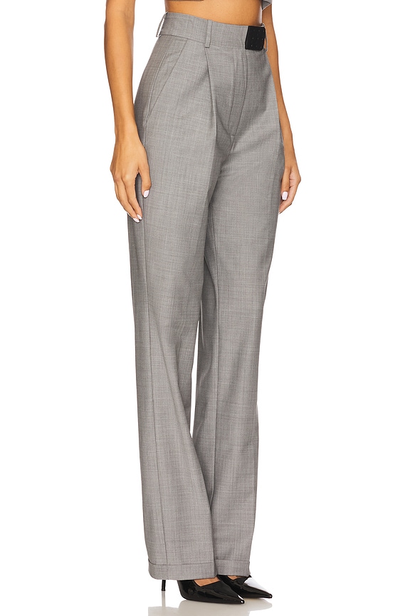 view 2 of 6 High-waisted Trousers in Light Melange Grey