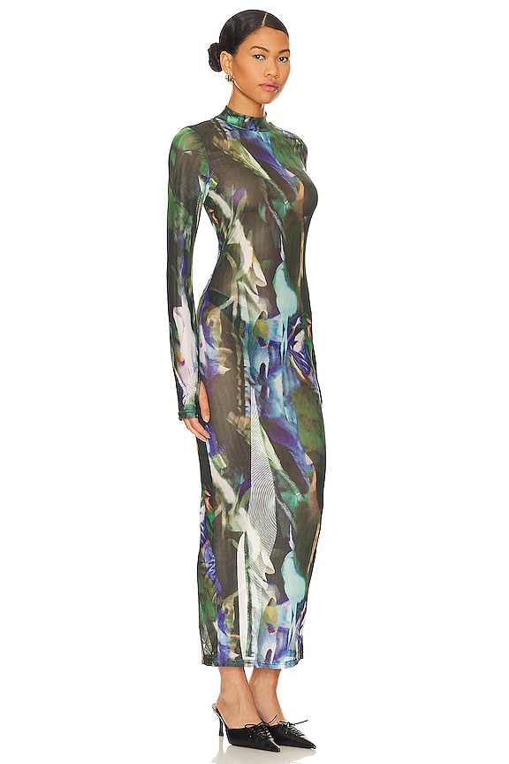 view 2 of 3 PHEONIX 망사 미디 드레스 in Multi