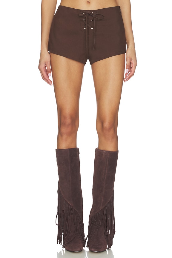 view 1 of 6 Mila Micro Short in Chocolate