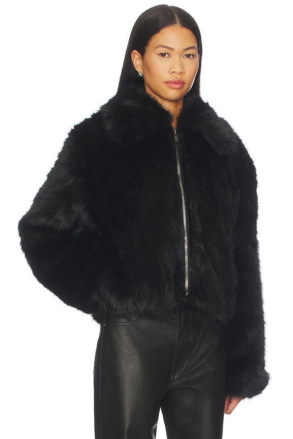 view 2 of 4 Kallie Faux Fur Jacket in Black