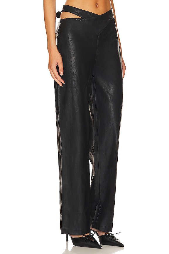 view 2 of 4 ATLAS フェイクレザーパンツ in Black