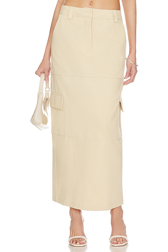 BY.DYLN Laikon Cargo Maxi Skirt in Sand | REVOLVE