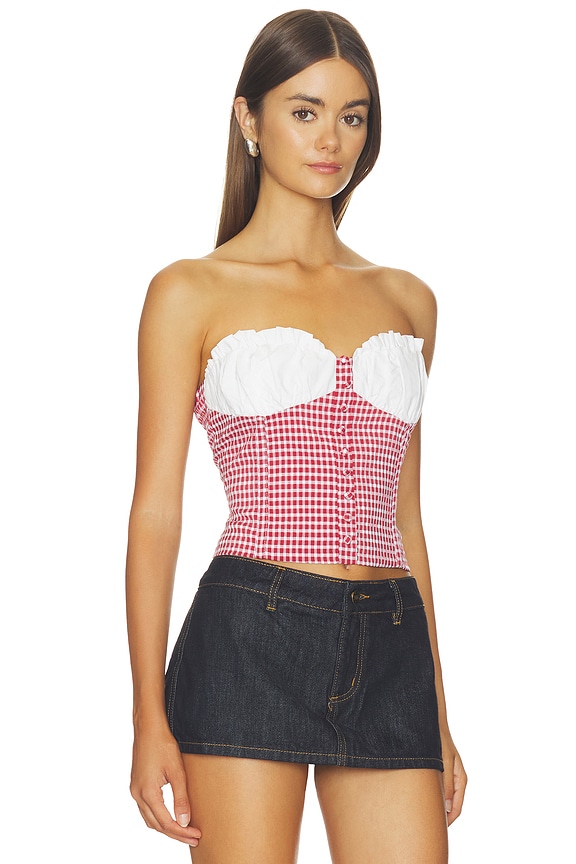 view 2 of 5 Sunniva Corset Top in Cherry