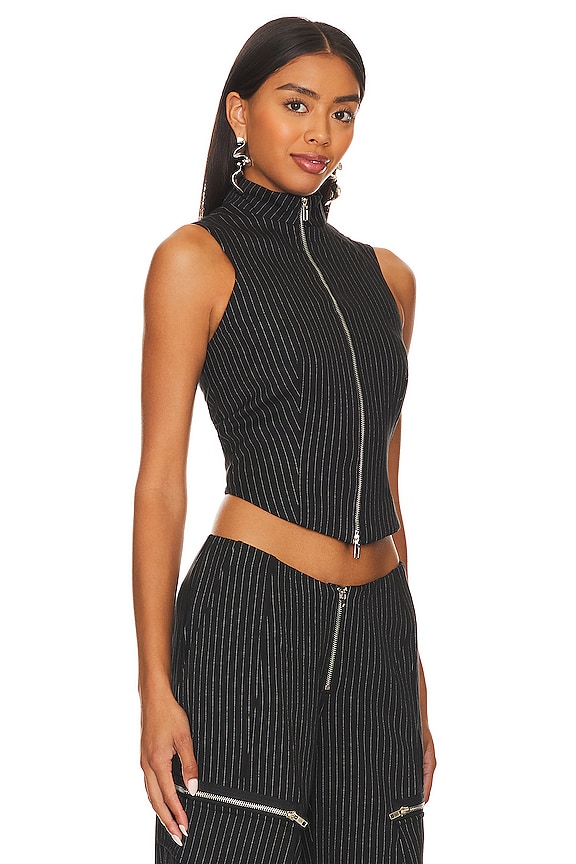 view 2 of 5 Stella Vest in Black Pinstripe