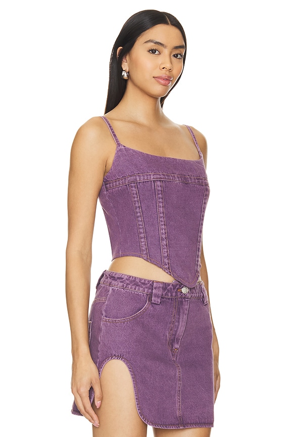 view 2 of 4 Montana Corset in Purple Acid Wash