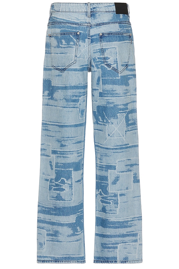 view 2 of 5 5 Pocket Laser Printed Patched Pants in Light Indigo