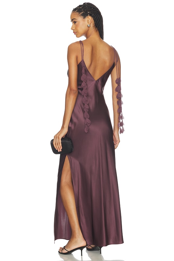 view 1 of 3 ROBE EN SOIE PASCALE in Aubergine