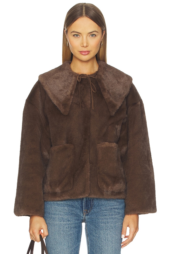 view 1 of 5 Jacquie Fake Fur Jacket in Carafe