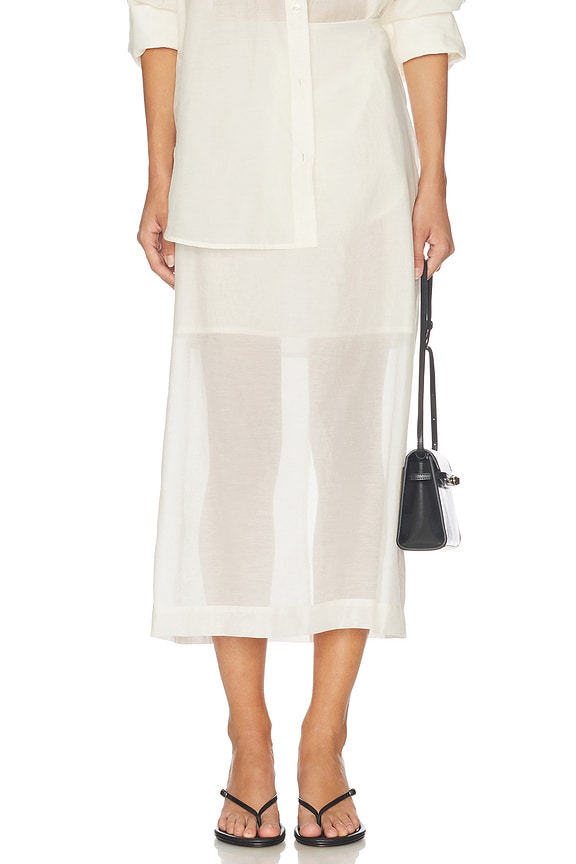 view 1 of 7 Esta Soft Organza Skirt in Soft White