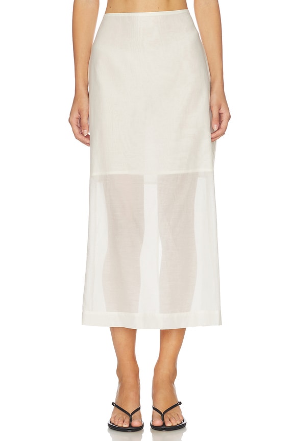 view 2 of 7 Esta Soft Organza Skirt in Soft White
