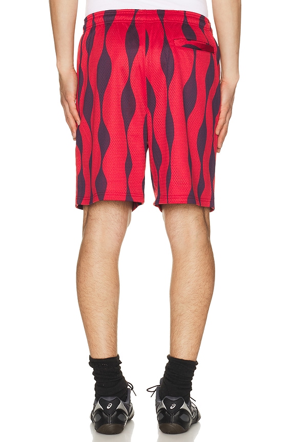 view 2 of 5 Waved Mesh Shorts in Red