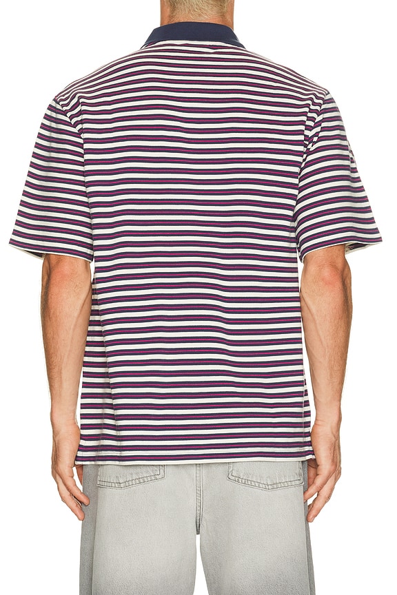 view 2 of 5 Flag Striper Polo Shirt in Purple Pink