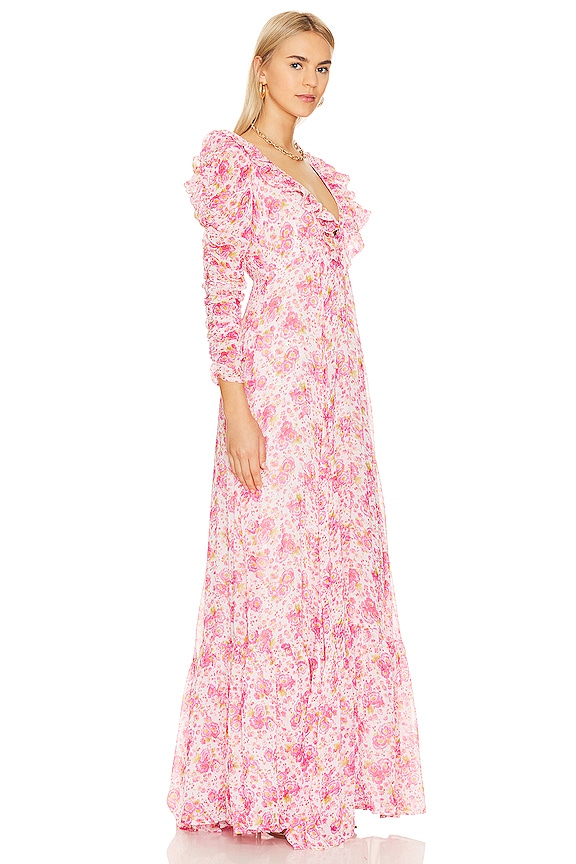 view 2 of 3 Georgette Ruffle Dress in Pink Blossom