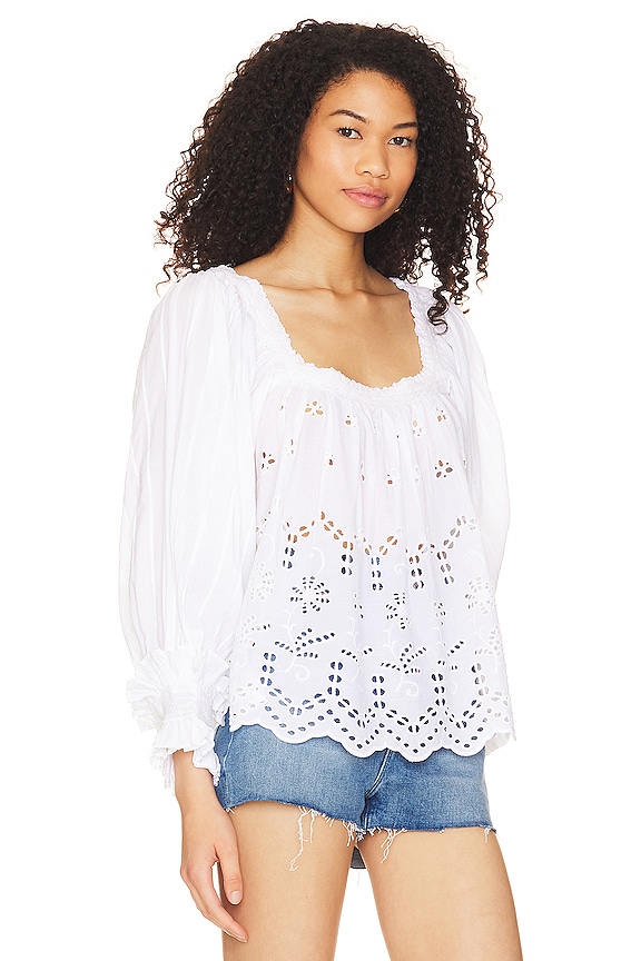 view 2 of 4 Broderie Anglaise Top in White