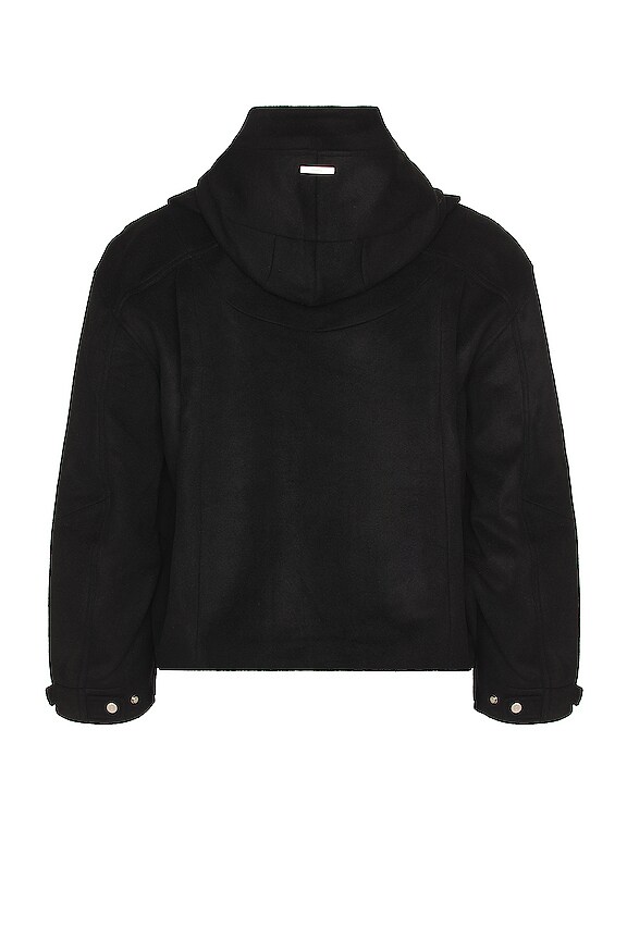 view 2 of 5 Intervene Paneled Woolen Windbreaker in Fuzzy Black