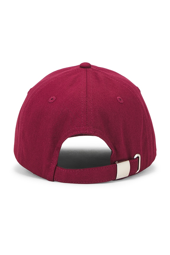 view 2 of 3 Monologo Embroidery Baseball Cap in Deep Rouge