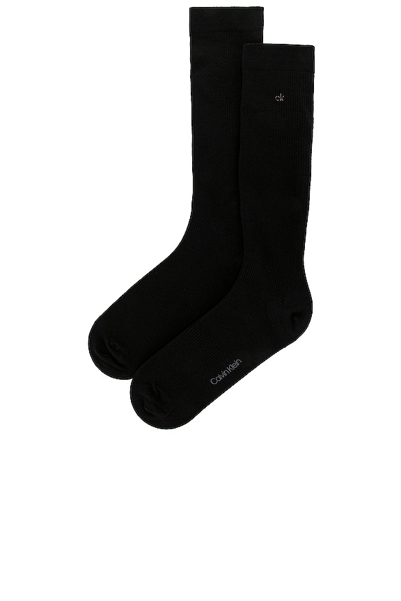view 2 of 2 Everyday Travel Compression Dress Crew Socks in Black