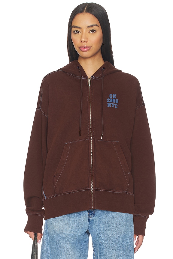 view 2 of 4 SWEAT À CAPUCHE WASHED in Rich Brown