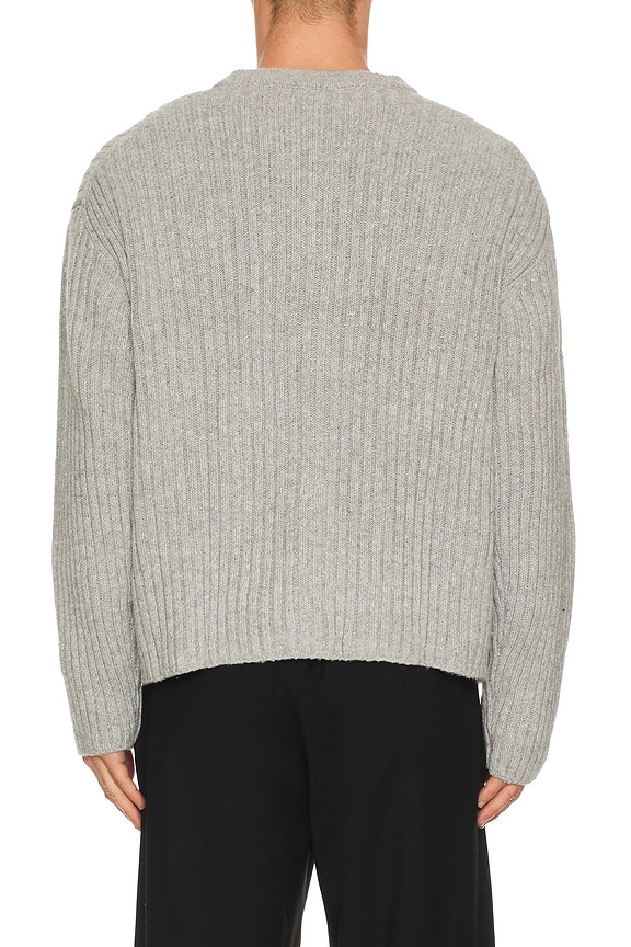 view 2 of 4 Chunky Cotton Blend Cardigan in Heroic Grey Heather