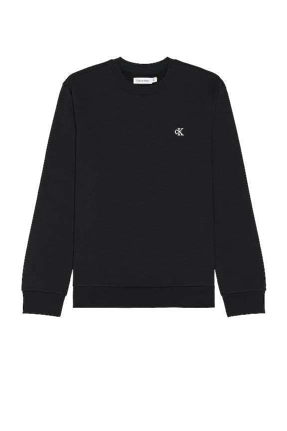 Calvin Klein Archive Logo Fleece Sweatshirt in Black Beauty | REVOLVE