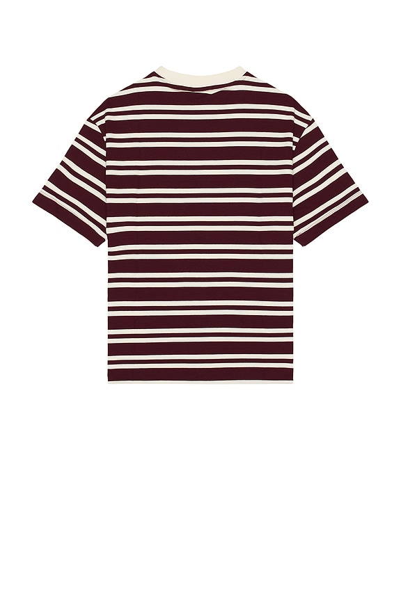 view 2 of 5 Heavyweight Stripe Jersey Tee in Deep Rouge
