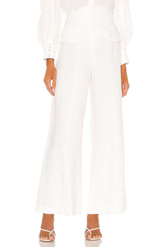 view 1 of 4 PANTALON TAILLE HAUTE LIE AWAKE in Ivory