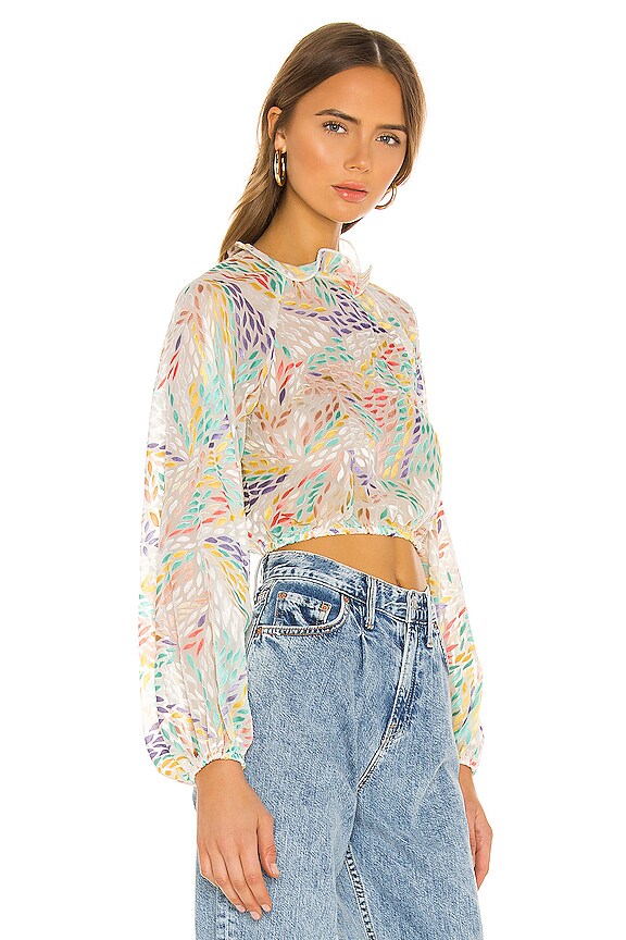 view 2 of 5 BLUSA SET UP in Ivory Burnout