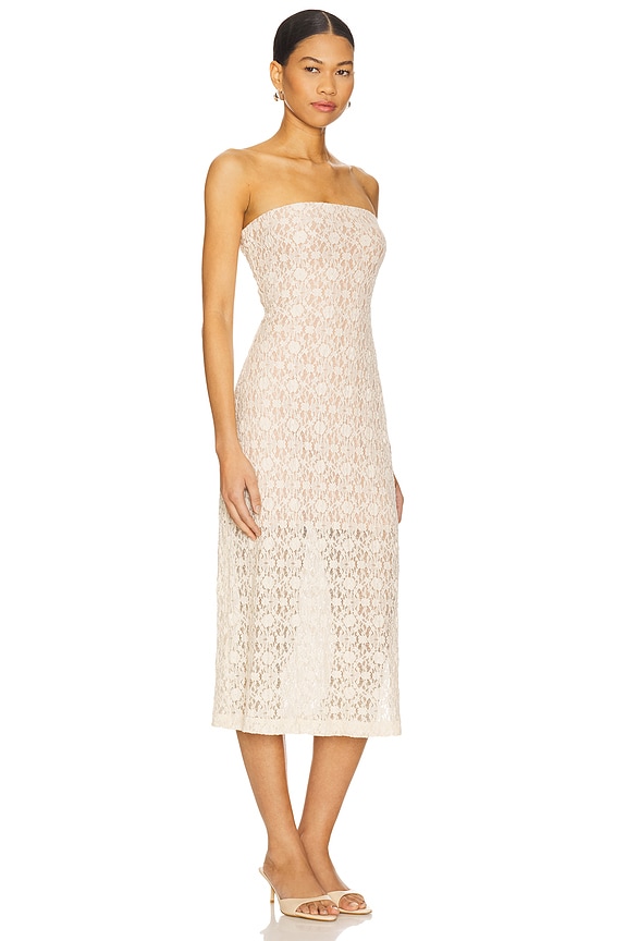 view 2 of 5 ROBE DENTELLE DRESS in Bone