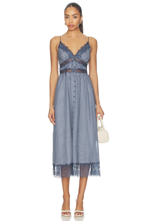 view 1 of 4 Janaya Chiffon Dress in Blue Gingham