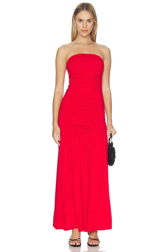 view 1 of 3 Waverly Strapless Dress in Goji