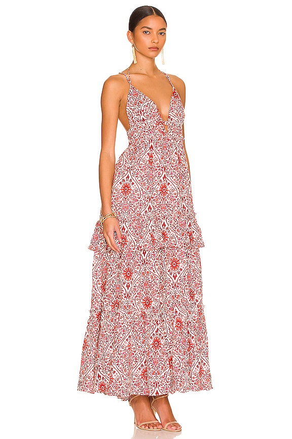 view 2 of 3 VESTIDO LARGO DORIS in Orange Demask