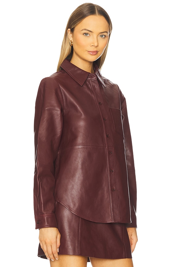 view 2 of 5 Wendell Genuine Leather Jacket in Syrah