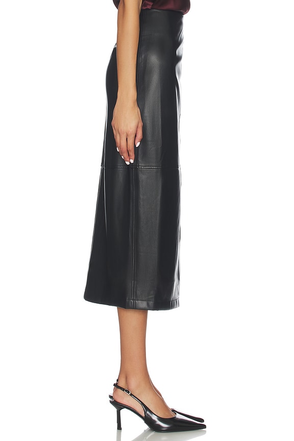 view 2 of 6 Lorena Vegan Leather Skirt in Black