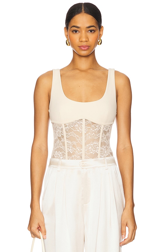 view 1 of 5 Kimber Corset Bodysuit in Bone