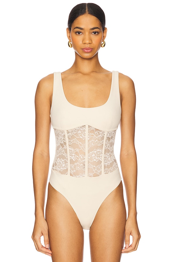 view 2 of 5 Kimber Corset Bodysuit in Bone
