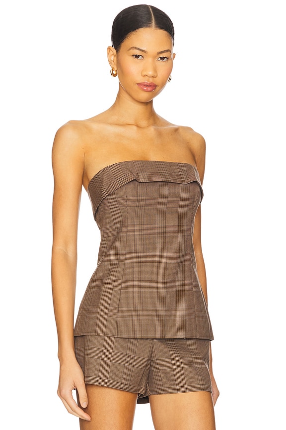 view 2 of 5 BUSTIER LONDON in Fawn Plaid