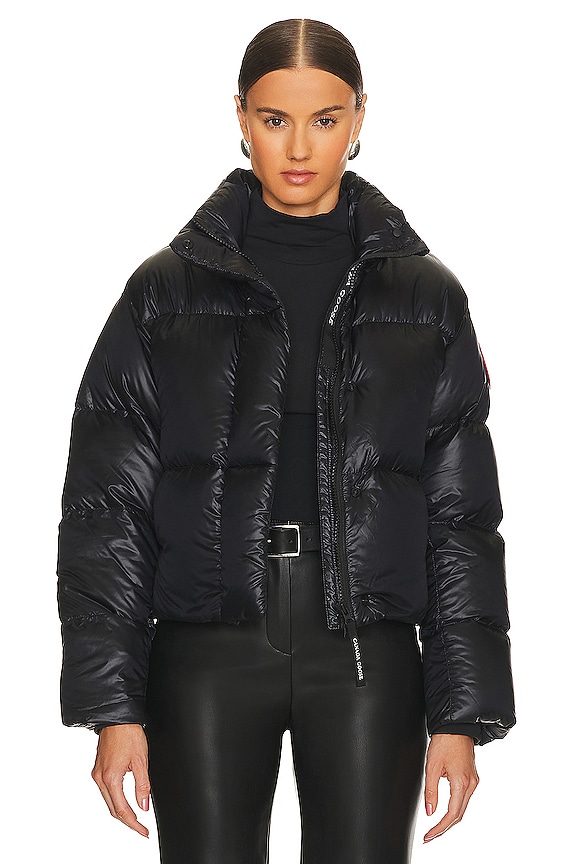 Canada Goose Cypress Cropped Puffer in Black | REVOLVE