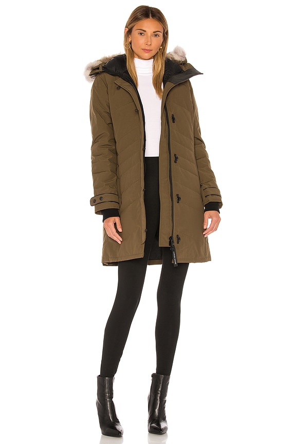 view 1 of 4 Lorette Parka with Removable Fur Ruff in Military Green