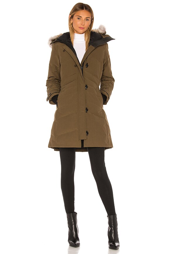 view 2 of 4 Lorette Parka with Removable Fur Ruff in Military Green