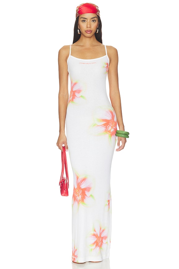 view 1 of 4 VESTIDO DE TELA ACANALADA PRINTED in Glitch Orchid