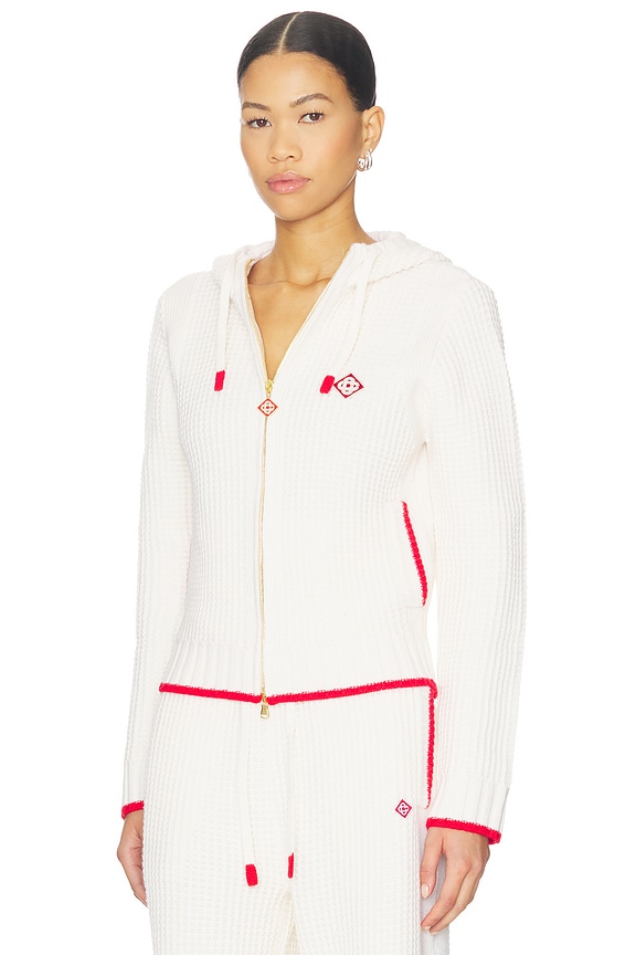 view 2 of 5 Waffle Hoodie in White