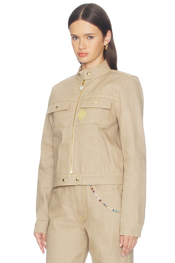 view 2 of 5 Canvas Denim Jacket in Beige