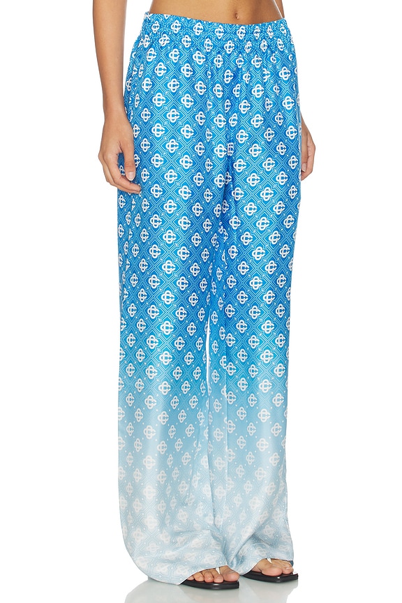 view 2 of 6 Silk Trouser in Gradient Diamond Monogram