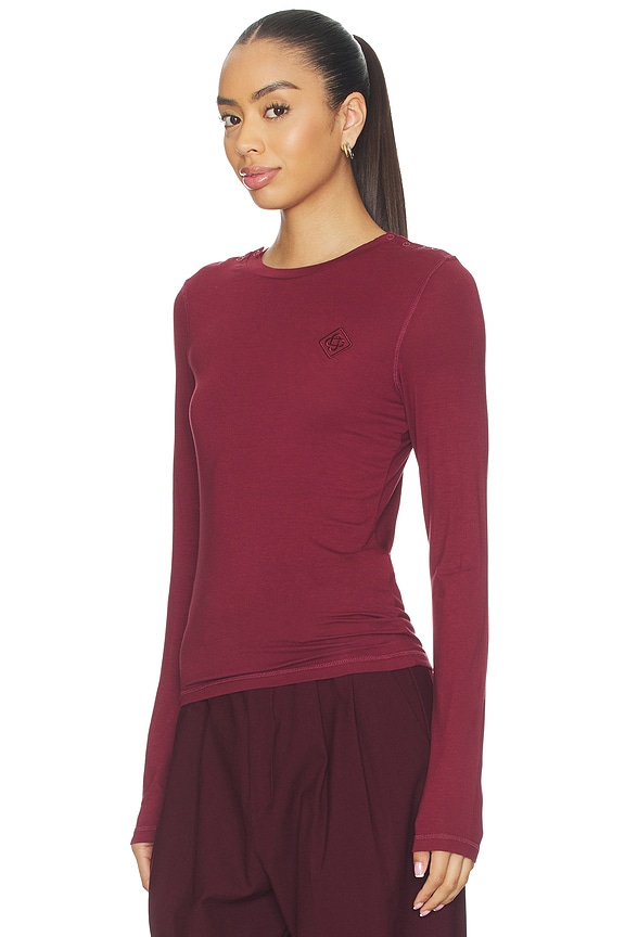 view 2 of 5 Lightweight Long Sleeve Tee in Red