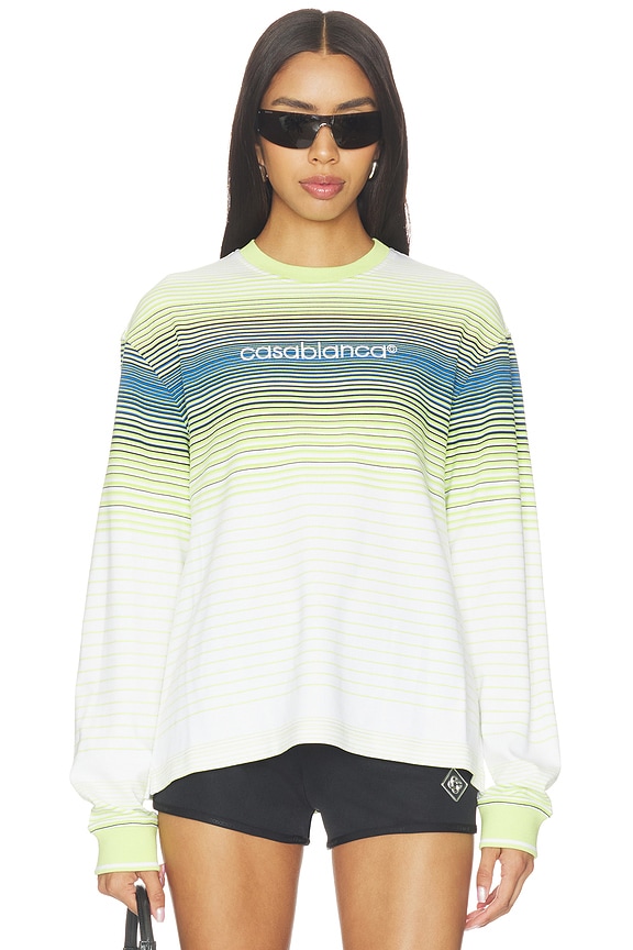 view 2 of 6 Striped Longsleeve Tee in Casablanca Text