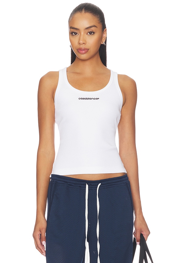 view 1 of 4 Ribbed Tank Top in Jersey White