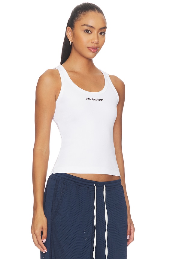 view 2 of 4 Ribbed Tank Top in Jersey White